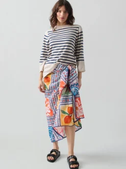 Striped Boatneck in Navy