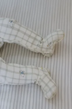 Striped Crib Sheet in Stripes Away Sea