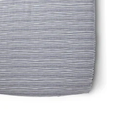 Striped Crib Sheet in Stripes Away Sea