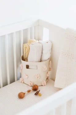 Striped Crib Sheet in Stripes Away Sea