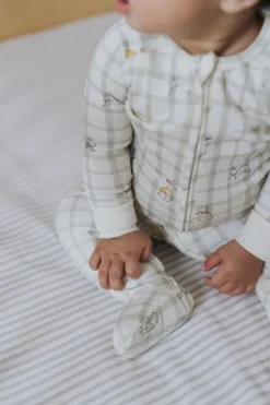 Striped Crib Sheet in Stripes Away Sea
