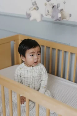 Striped Crib Sheet in Stripes Away Sea