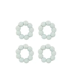 Striped Napkin Rings in Chalk Blue, Set of 4