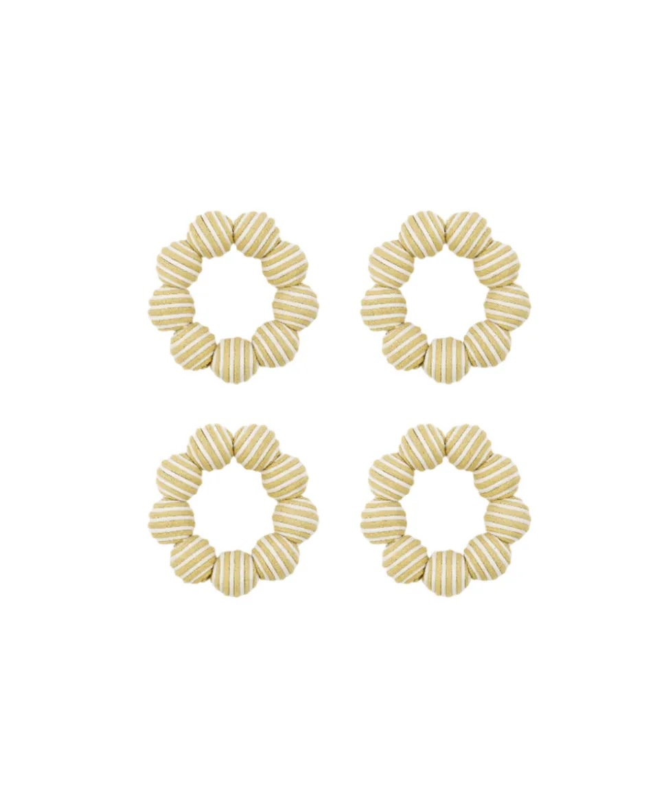 Striped Napkin Rings in Taupe, Set of 4