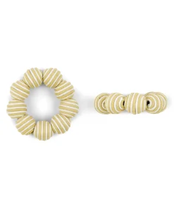 Striped Napkin Rings in Taupe, Set of 4