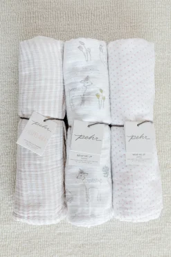 Striped Swaddle in Stripes Away Petal