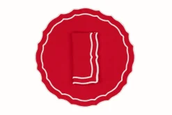 Stucco Red Linen Napkin and Placemat, Set of 2
