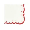 Studio Collection - Ava Napkins in White and Red, Set of 4