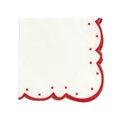 Studio Collection - Ava Napkins in White and Red, Set of 4