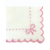Studio Collection - Juliet Bows Napkins in White and Pink, Set of 4