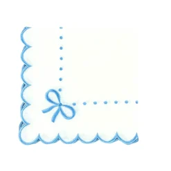 Studio Collection - Juliet Bows Napkins in White and Blue, Set of 4