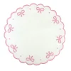 Studio Collection - Juliet Bows Placemats in White and Pink, Set of 4