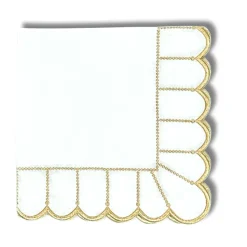 Studio Collection in Linen: Pippa Napkin in White/Gold, Set of 4