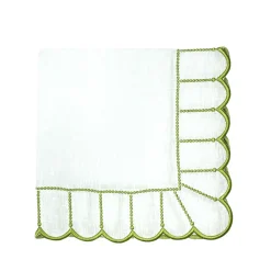 Studio Collection Pippa Napkins in White and Green, Set of 4