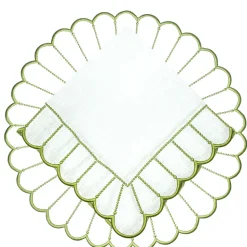 Studio Collection Pippa Placemat in White/Green, Set of 4