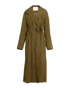 Suede Clayton Coat in Olive