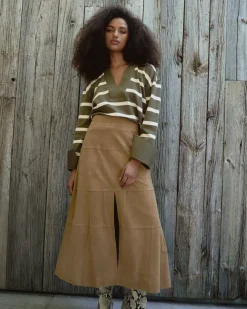 Suede Hudson Skirt in Camel