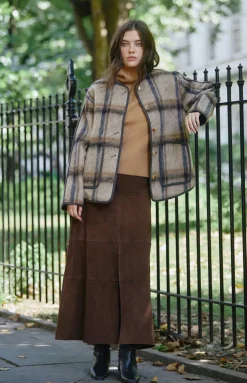 Suede Hudson Skirt in Chocolate