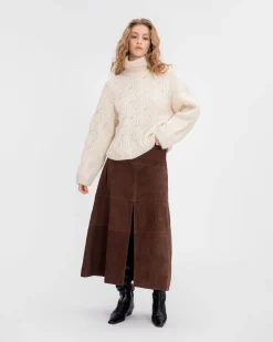 Suede Hudson Skirt in Chocolate
