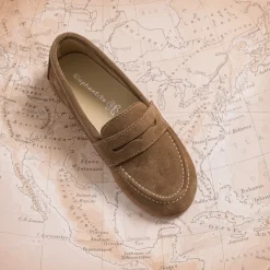 Suede Penny Loafer Toffee Brown