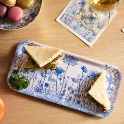 Summer Blues Small Rectangular Birchwood Tray