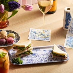 Summer Blues Small Rectangular Birchwood Tray