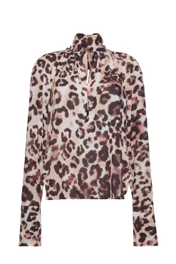 Sundance Top in Abstract Cheetah Ivory