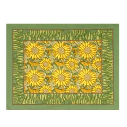 Sunflower Mats in Yellow & Green, Set of 6