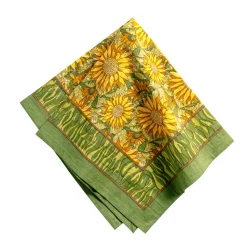 Sunflower Napkins in Yellow & Green, Set of 6
