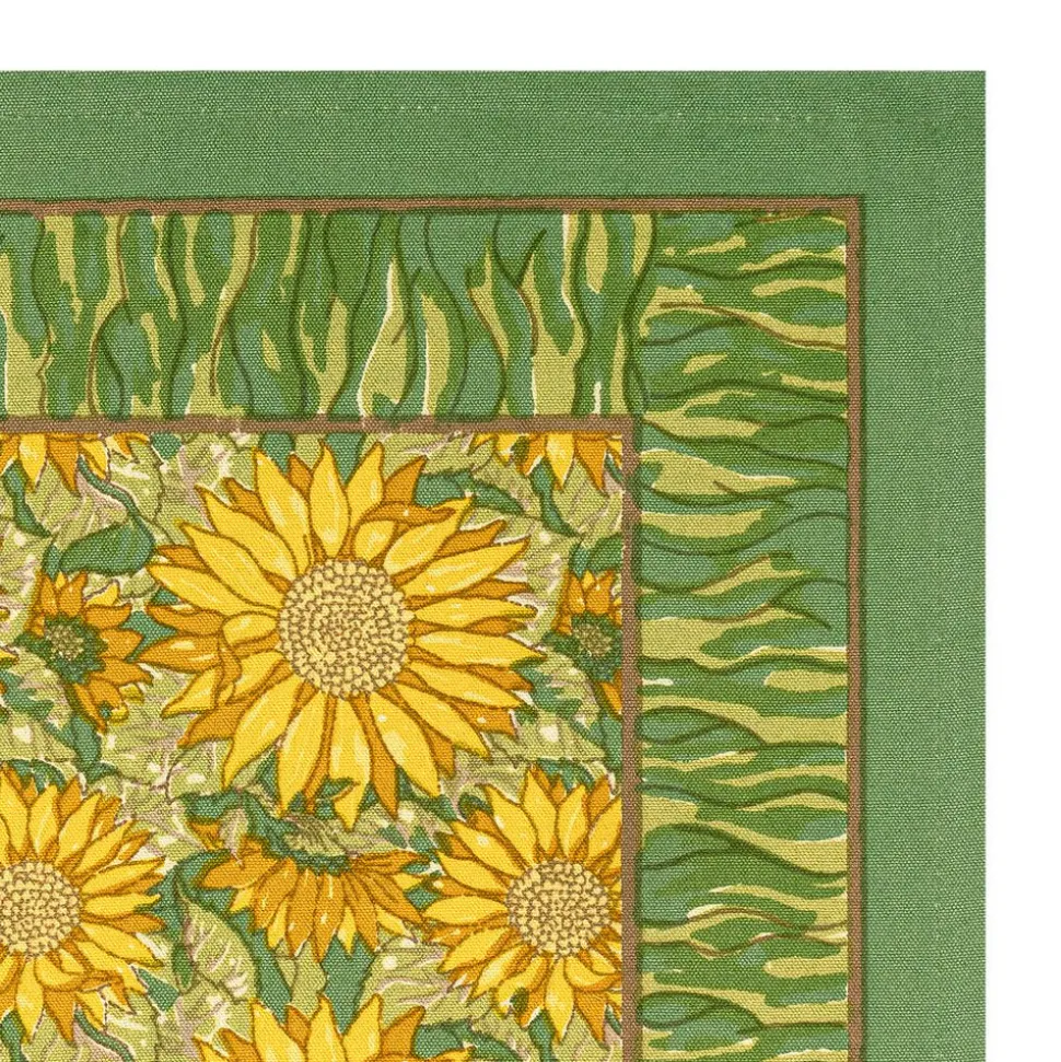 Sunflower Napkins in Yellow & Green, Set of 6