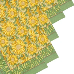 Sunflower Napkins in Yellow & Green, Set of 6