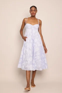 Sunray Dress in Floral Clip Jacquard