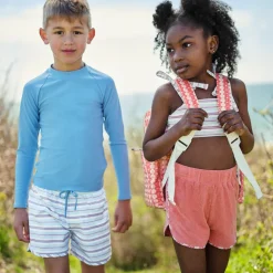 Surfside Blue Seersucker Rashguard