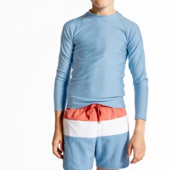 Surfside Blue Seersucker Rashguard