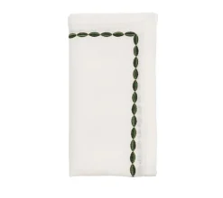 Swag Napkin in White, Green, & Gold, Set of 4