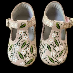 Sweet Peas and Flowers Hand-Painted Baby Shoes