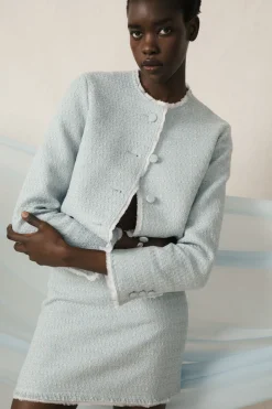 Sydney Skirt in Blue Tweed