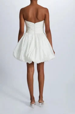 Taffeta Ruched Mini Dress