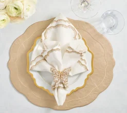 Tailored Placemats in Gold, Set of 4