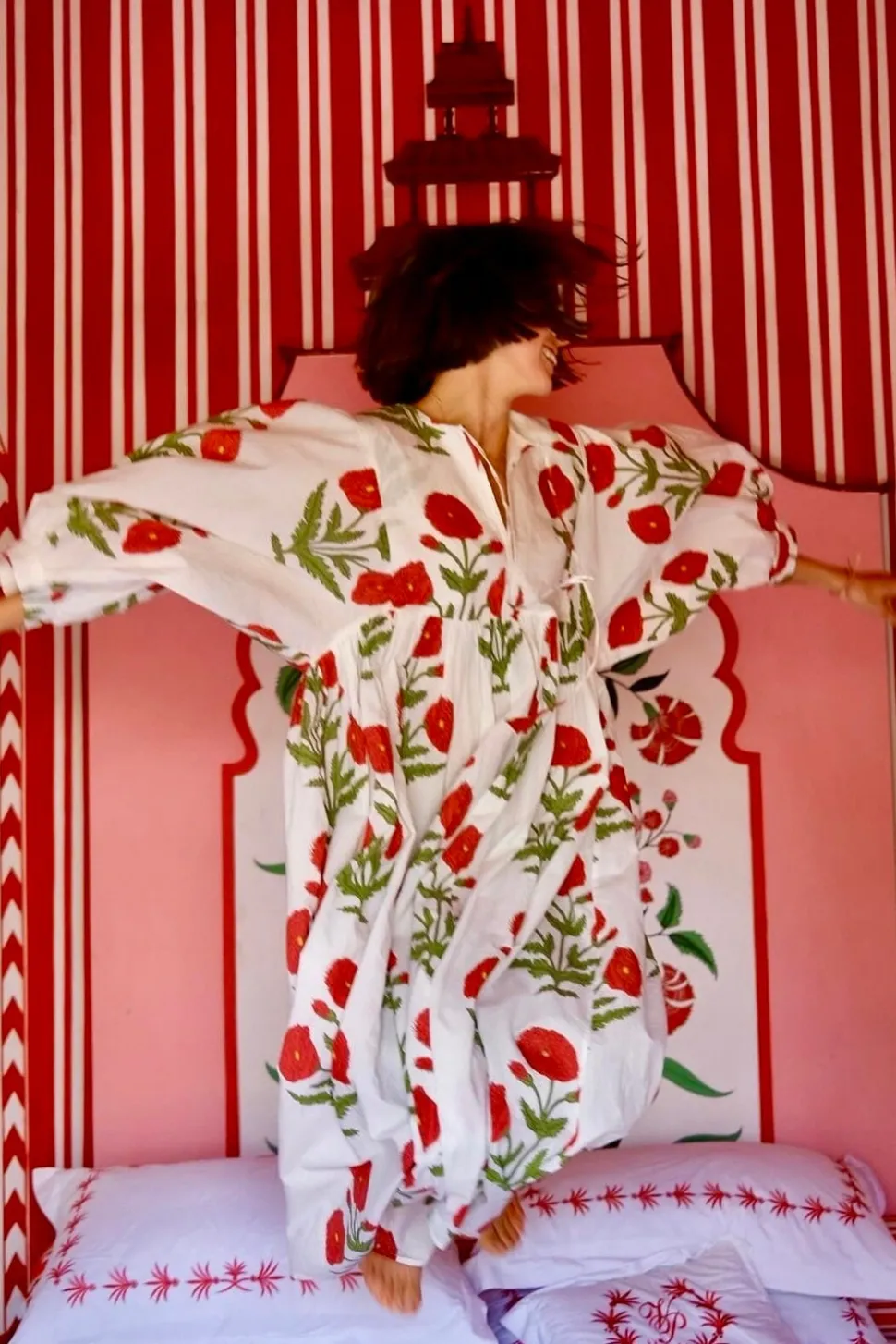 Taj Maxi Dress in Red Flower