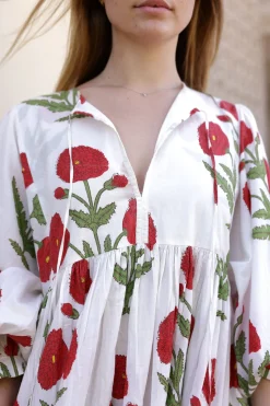 Taj Maxi Dress in Red Flower