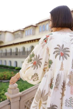 Taj Mini Dress Palm Natural