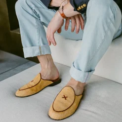 Tan Textured Suede Milano Mule