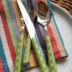 Tartan Cutlery in Green, Set of 4