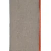Taupe Napkin with Light Orange Trim, Set of 4