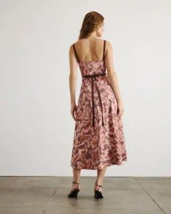 Tavia Dress in Mahogany & Sugarcane Multi