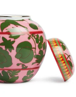 Tea Jar in Wildbird Pink & Green