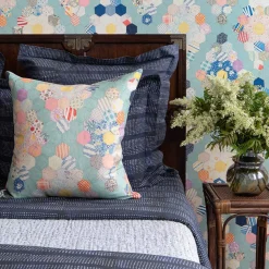 Teal Diamond Quilt Pillow