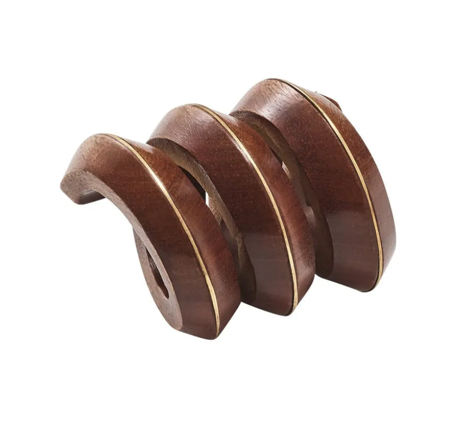 Tendril Napkin Ring in Brown & Gold, Set of 4
