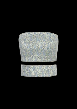 Termeh Jahan Top in Blue & Silver Paisley